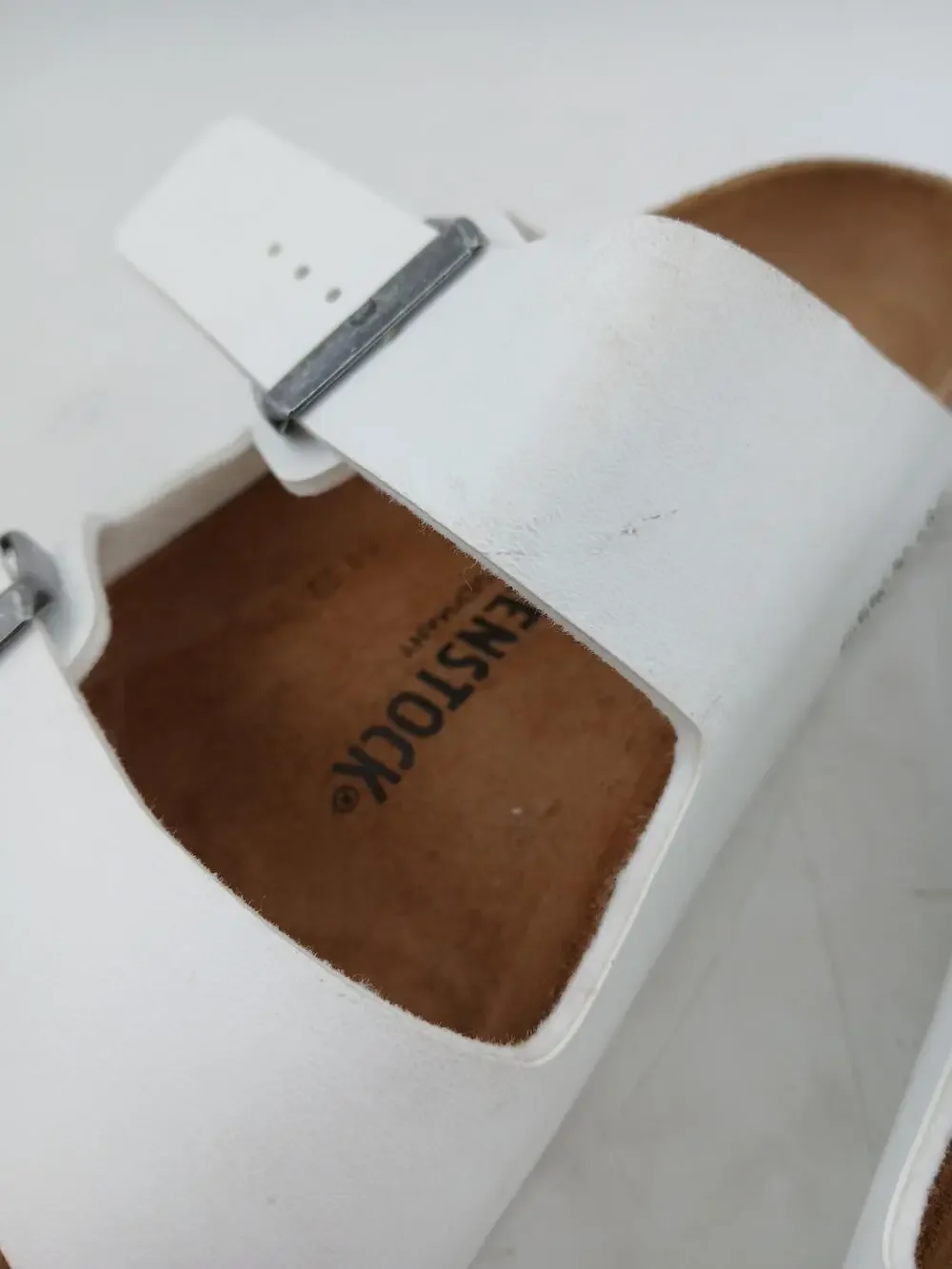 Birkenstock Arizona Shoes Mens Size 9 White Slide Sandals Arch Support Germany